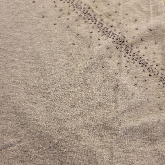 Lane Bryant Gray Embellished Short Sleeve Round Neck Top‎ - Picture 7 of 9